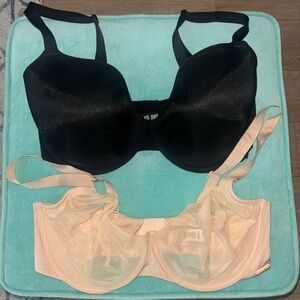 SKIMS Black and Cream Bra Set